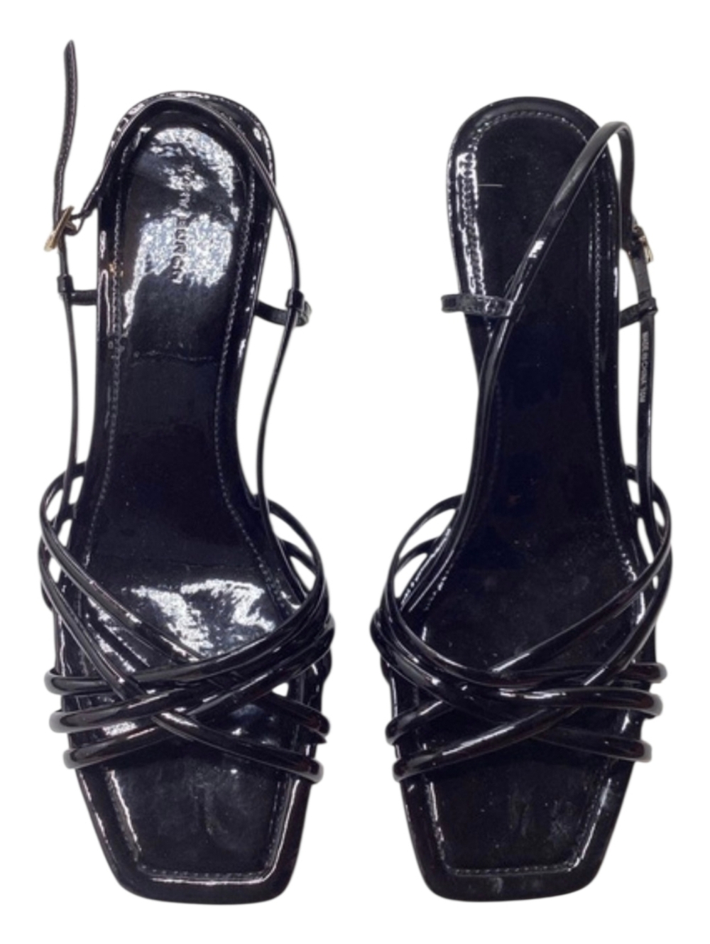 Tory Burch Black Multi Strap 75MM Wedge Sandals Size 10